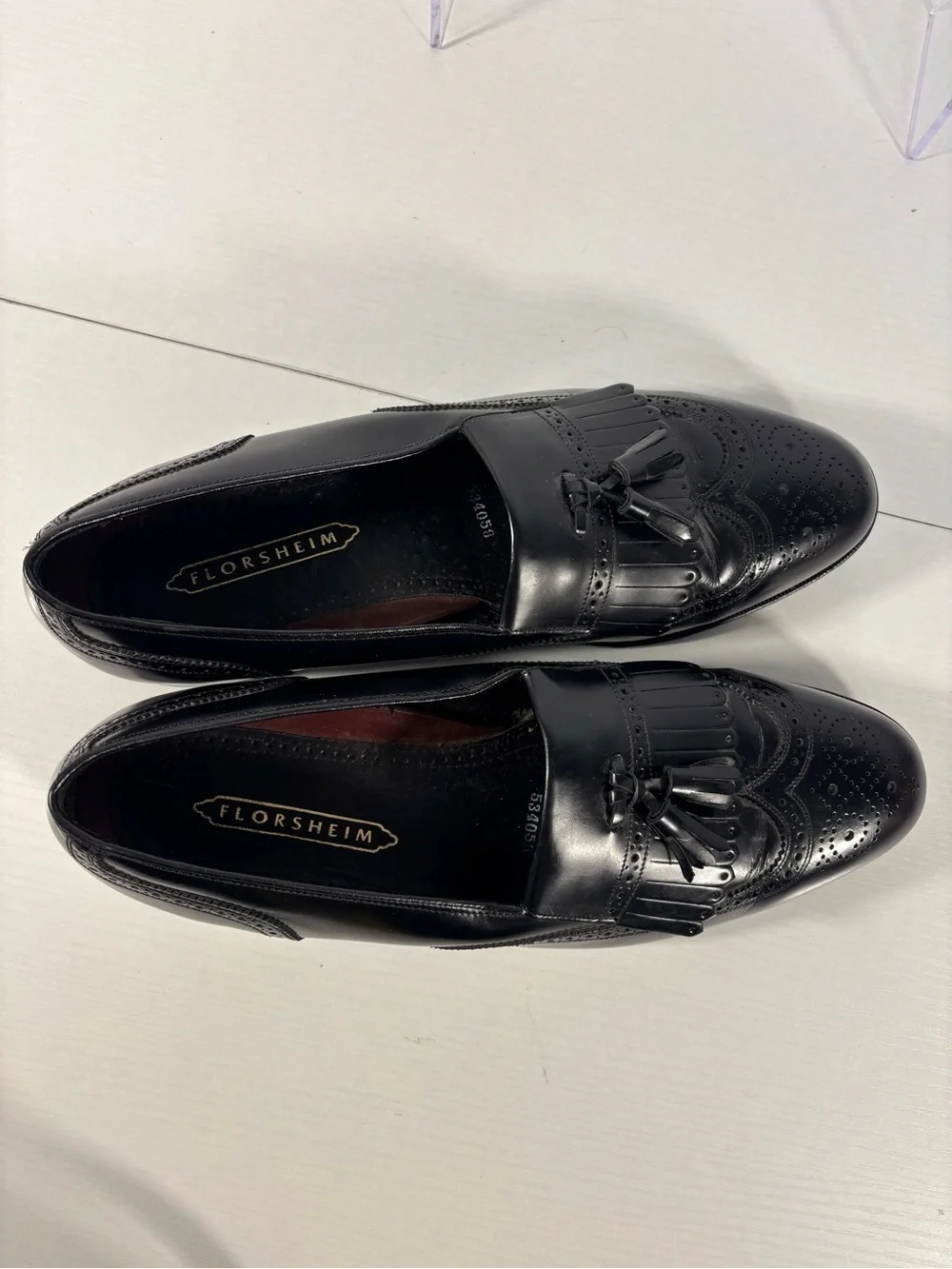 Florsheim Imperial Black Leather Tassel Kiltie Loafers Wingtip Brogue Men’s 12 D